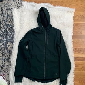 Forest green rain coat